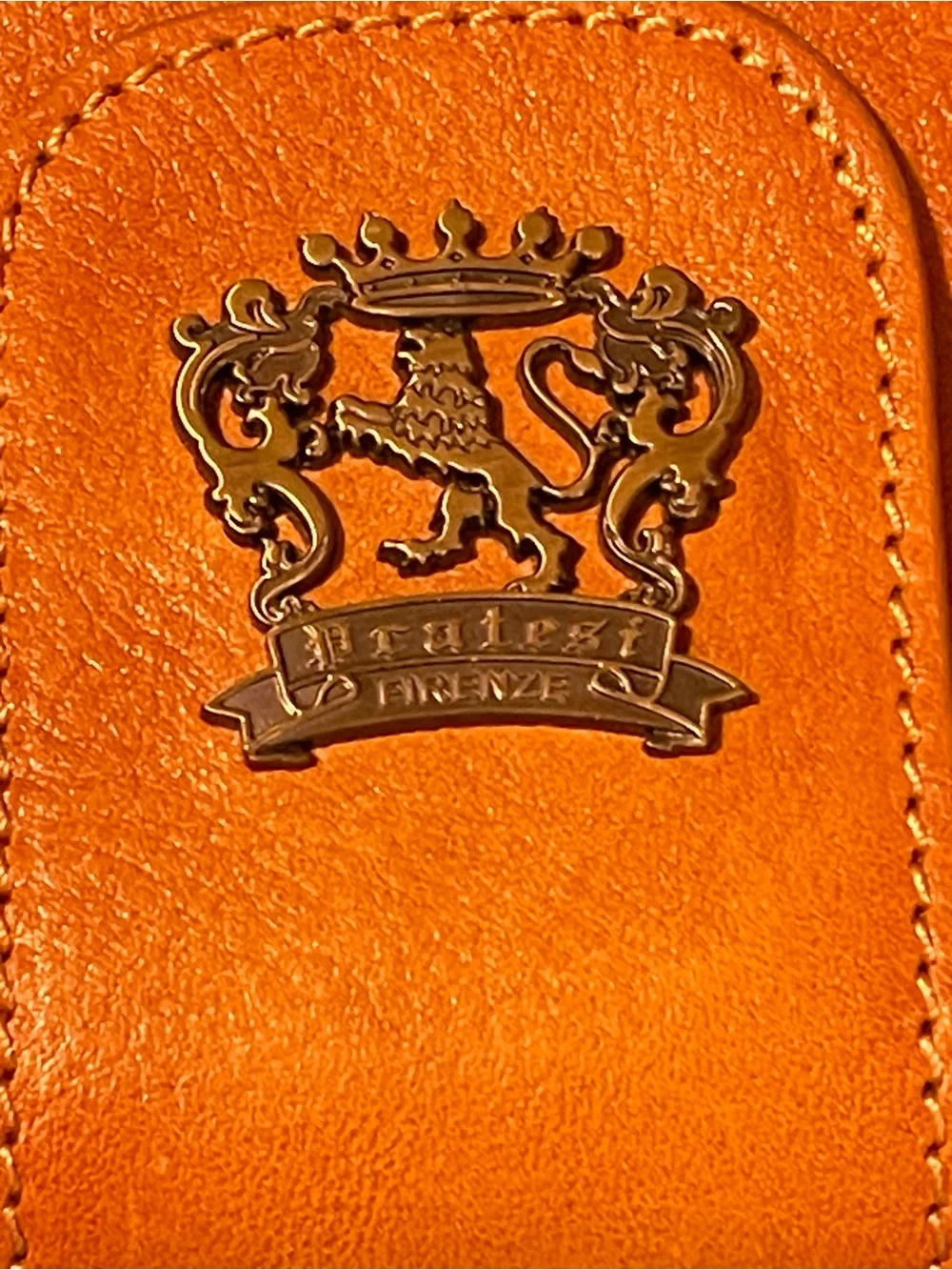 Rare Pratesi Firenze Cognac Leather Long Wallet Wristlet Bag
